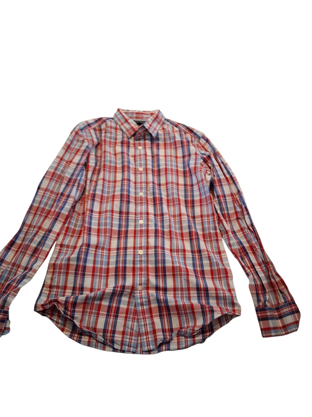 Banana Republic Red, Blue & White Plaid Button-Down Shirt